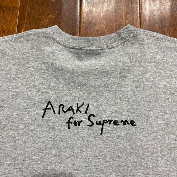 Supreme x Araki Rose Cotton Blend Short Sleeve Collab T-Shirt Grey Mens Large - Picture 5 of 10